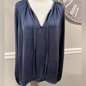 Women's Satiny Dressy Long Puffy Sleeve Top - Worn 1 time - Size Large